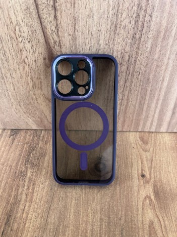 İPhone 15 Pro Uyumlu MagSafe Mor Kılıf – Lens Korumalı