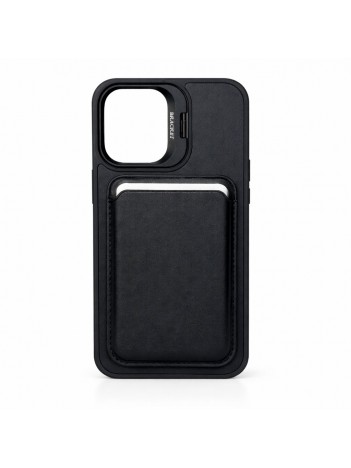 iPhone 15 Pro Max Uyumlu Siyah Kartlıklı MagSafe Standlı Kılıf iPhone 15 Pro Max Uyumlu Siyah Kartlıklı MagSafe Standlı Kılıf
