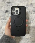 İPhone 16 Pro Max Uyumlu Siyah Kartlıklı MagSafe Standlı Kılıf