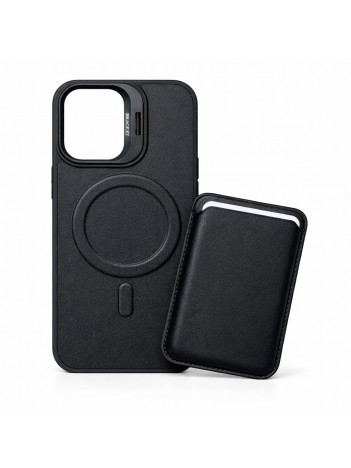 iPhone 16 Pro Max Uyumlu Siyah Kartlıklı MagSafe Standlı Kılıf