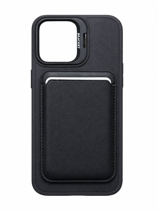 iPhone 17 Uyumlu Siyah Kartlıklı MagSafe Standlı Kılıf iPhone 17 Uyumlu Siyah Kartlıklı MagSafe Standlı Kılıf