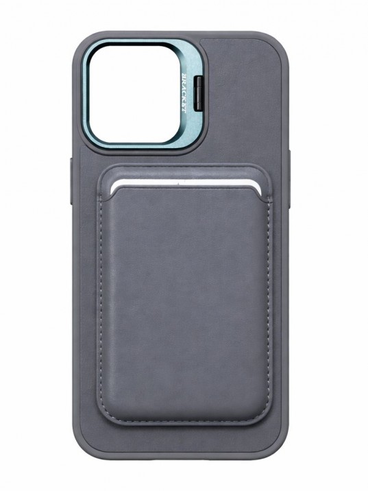 iPhone 17 Uyumlu Gri Kartlıklı MagSafe Standlı Kılıf iPhone 17 Uyumlu Gri Kartlıklı MagSafe Standlı Kılıf