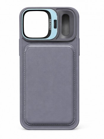 iPhone 17 Pro Uyumlu Gri Kartlıklı MagSafe Standlı Kılıf iPhone 17 Pro Uyumlu Gri Kartlıklı MagSafe Standlı Kılıf