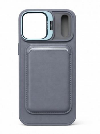 iPhone 17 Pro Max Uyumlu Gri Kartlıklı MagSafe Standlı Kılıf iPhone 17 Pro Max Uyumlu Gri Kartlıklı MagSafe Standlı Kılıf