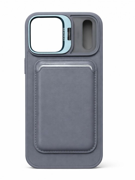 iPhone 17 Pro Max Uyumlu Gri Kartlıklı MagSafe Standlı Kılıf