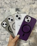 İPhone 15 Uyumlu Siyah Sert Şeffaf MagSafe Premium Kılıf