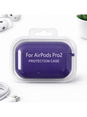 AirPods Pro 2 Uyumlu Mor Silikon Koruyucu Kılıf (Darbe Emici-Çizilme Önleyici)