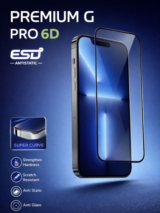 IPhone 12 Pro Max Premium G Pro 6D Antistatik Kırılmaz Cam