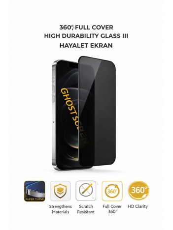 iPhone 12 Pro Hayalet Cam Ekran Koruyucu 6D (360° Full Cover)