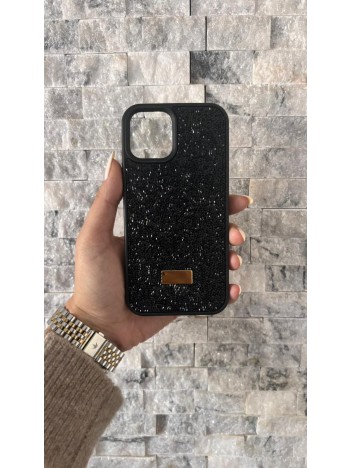 İPhone 12/12 Pro Swarovski Siyah Taşlı Kılıf
