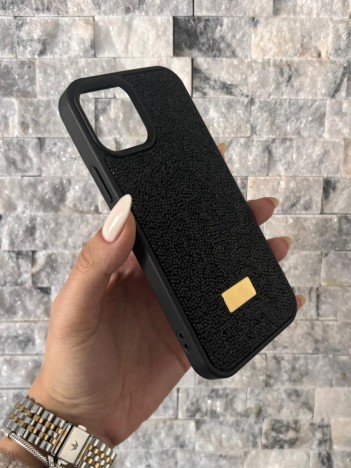 İPhone 12/12 Pro Swarovski Siyah Taşlı Kılıf