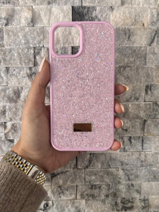 İPhone 12/12 Pro Swarovski Pembe Taşlı Kılıf