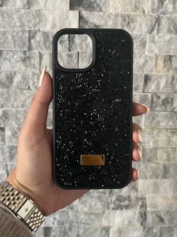 İPhone 13/14 Swarovski SiyahTaşlı Kılıf