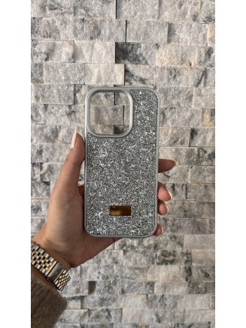 İPhone 15 Pro Swarovski Silver Taşlı Kılıf