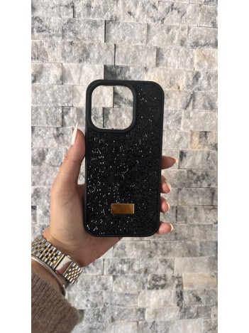 İPhone 15 Pro Swarovski Siyah Taşlı Kılıf