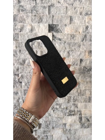 İPhone 15 Pro Swarovski Siyah Taşlı Kılıf