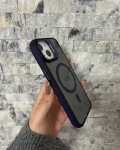 İPhone 15 Uyumlu Mor MagSafe Standlı Kılıf – Lens Çerçeveli