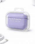 AirPods Pro Uyumlu Lila Silikon Koruyucu Kılıf (Darbe Emici-Çizilme Önleyici)