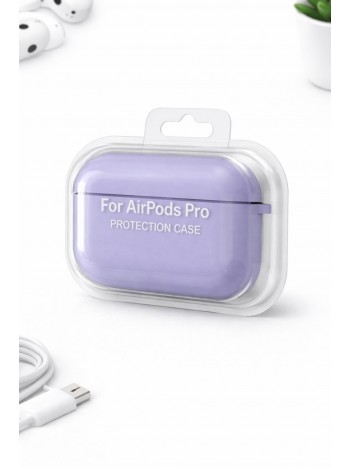 AirPods Pro Uyumlu Lila Silikon Koruyucu Kılıf (Darbe Emici-Çizilme Önleyici)