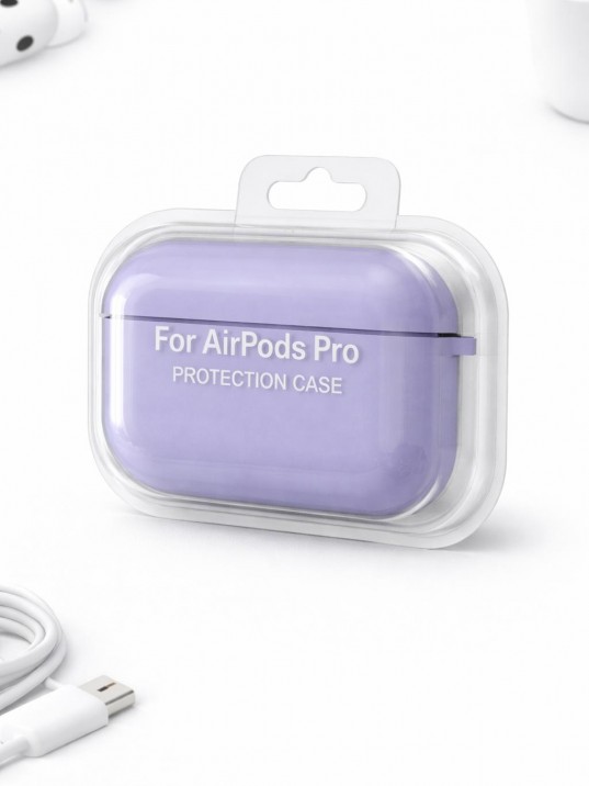 AirPods Pro Uyumlu Lila Silikon Koruyucu Kılıf (Darbe Emici-Çizilme Önleyici)
