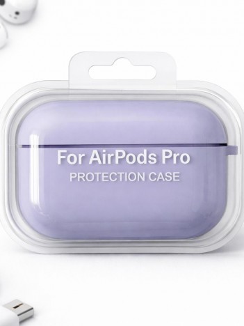 AirPods Pro Uyumlu Lila Silikon Koruyucu Kılıf (Darbe Emici-Çizilme Önleyici)