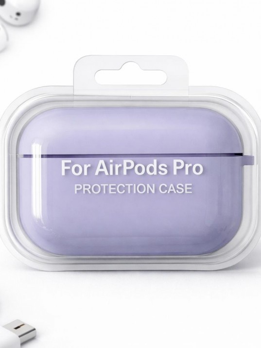 AirPods Pro Uyumlu Lila Silikon Koruyucu Kılıf (Darbe Emici-Çizilme Önleyici)