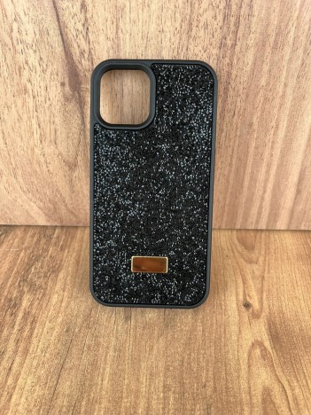 İPhone 12/12Pro Swarovski Siyah Taşlı Kılıf