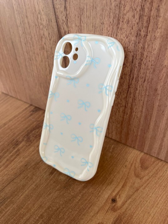 İPhone 12 Uyumlu Pastel Fiyonk Desenli Soft Kılıf