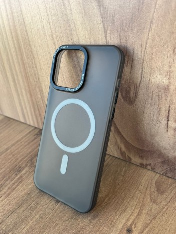 İPhone 15 Pro Max Uyumlu Buzlu Duman Gri MagSafe Kılıf – Lens Çerçeveli, Premium Koruma