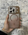 İPhone 17 Pro Uyumlu Kahverengi MagSafe Standlı Lens Korumalı Case Pro Kılıf