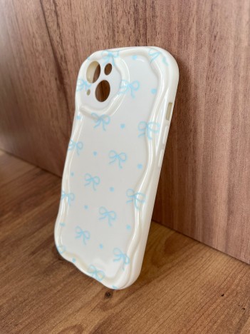 İPhone 13 Uyumlu Pastel Fiyonk Desenli Soft Kılıf
