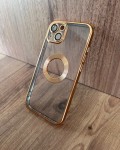 İPhone 13 Uyumlu Premium Gold Lens Korumalı Kılıf