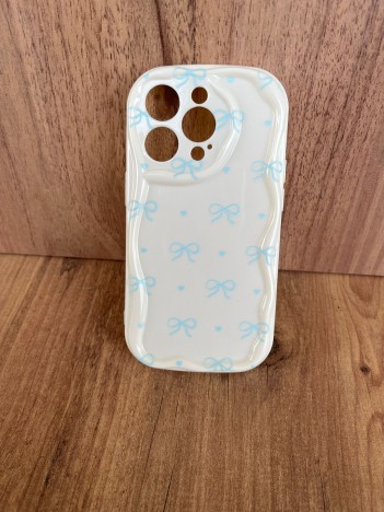 İPhone 14 Pro Uyumlu Pastel Fiyonk Desenli Soft Kılıf