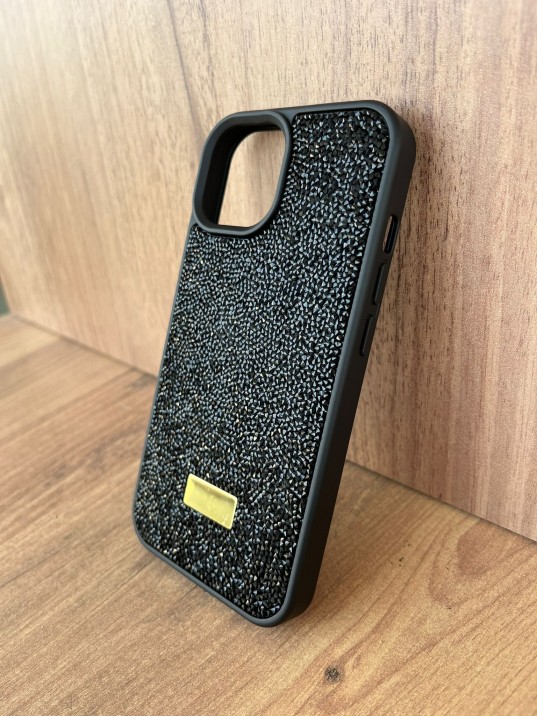 İPhone 13/14 Swarovski SiyahTaşlı Kılıf