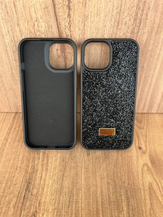 İPhone 13/14 Swarovski SiyahTaşlı Kılıf
