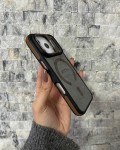 İPhone 17 Pro Uyumlu Kahverengi MagSafe Standlı Kılıf – Lens Çerçeveli