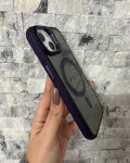 İPhone 13 / 14 Uyumlu Mor MagSafe Standlı Kılıf – Lens Çerçeveli