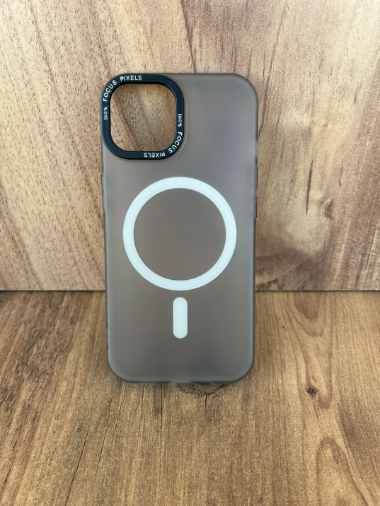 İPhone 15 Uyumlu Buzlu Kum Kahvesi MagSafe Kılıf – Lens Çerçeveli, Premium Koruma