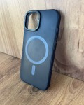 İPhone 15 Uyumlu Buzlu Lacivert MagSafe Kılıf – Lens Çerçeveli, Premium Koruma
