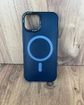 İPhone 15 Uyumlu Buzlu Lacivert MagSafe Kılıf – Lens Çerçeveli, Premium Koruma