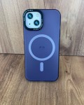 İPhone 15 Uyumlu Buzlu Mor MagSafe Kılıf – Lens Çerçeveli, Premium Koruma