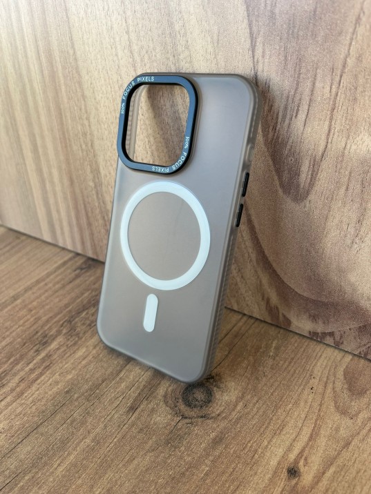 İPhone 15 Pro Uyumlu Buzlu Kum Kahvesi MagSafe Kılıf – Lens Çerçeveli, Premium Koruma