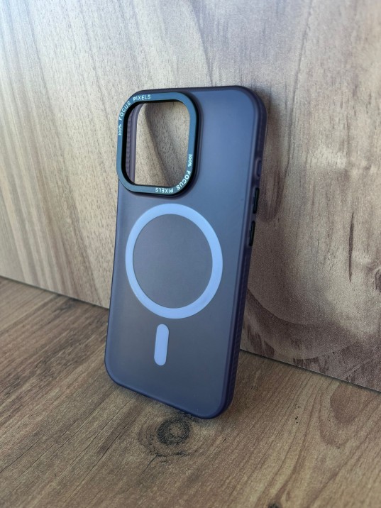 İPhone 15 Pro Uyumlu Buzlu Mor MagSafe Kılıf – Lens Çerçeveli, Premium Koruma