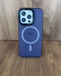 İPhone 15 Pro Uyumlu Buzlu Mor MagSafe Kılıf – Lens Çerçeveli, Premium Koruma