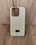 İPhone 15Pro Swarovski Taşlı Gold Kılıf