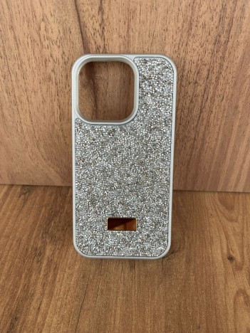 İPhone 15Pro Swarovski Silver Taşlı Kılıf