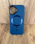 İPhone 16 Uyumlu Mat Gece Mavisi MagSafe Kılıf – Metal Kamera Çerçeveli, Premium Koruma