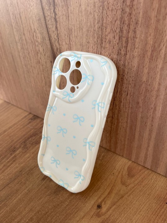 İPhone 16 Pro Uyumlu Pastel Fiyonk Desenli Soft Kılıf