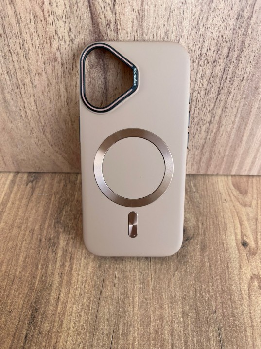 İPhone 16 Uyumlu Mat Kum Beji MagSafe Kılıf – Metal Kamera Çerçeveli, Premium Koruma