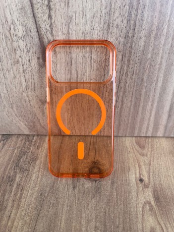 İPhone 17 Pro Uyumlu Turuncu Şeffaf MagSafe Kılıf – Sararma Karşıtı, Ultra İnce